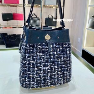 <Kate Spade> tweed fabric marti large bucket/NWT!!!